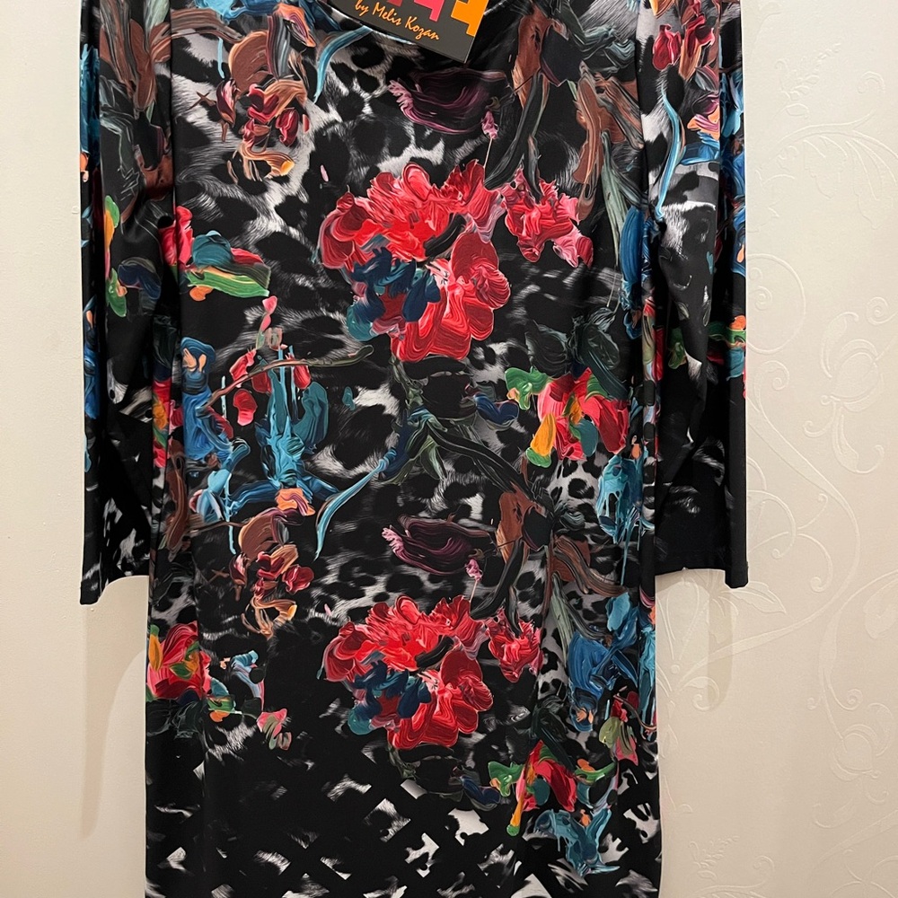 Women's Floral Dress - Black Multicolor